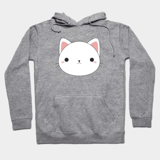 Kawaii cute white cat t-shirt Hoodie by happinessinatee